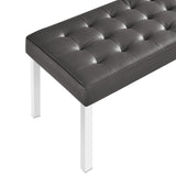 Loft Tufted Vegan Leather Bench