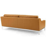 Harness 83.5" Stainless Steel Base Leather Sofa