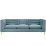 Ingenuity Channel Tufted Performance Velvet Sofa