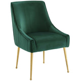 Discern Pleated Back Upholstered Performance Velvet Dining Chair