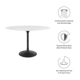 Lippa 48" Oval Artificial Marble Dining Table