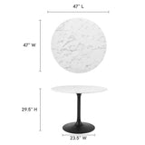 Lippa 40" Round Artificial Marble Dining Table