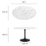 Lippa 54" Oval Artificial Marble Dining Table