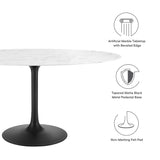 Lippa 60" Oval Artificial Marble Dining Table