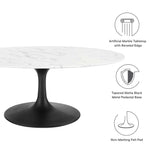 Lippa 42" Oval Artificial Marble Coffee Table