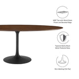 Lippa 78" Oval Walnut Wood Grain Dining Table