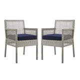 Aura Dining Armchair Outdoor Patio Wicker Rattan Set of 2