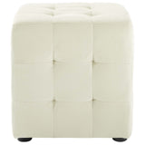 Contour Tufted Cube Performance Velvet Ottoman