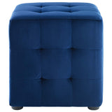 Contour Tufted Cube Performance Velvet Ottoman