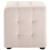 Contour Tufted Cube Performance Velvet Ottoman