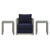 Aura 3 Piece Outdoor Patio Wicker Rattan Set