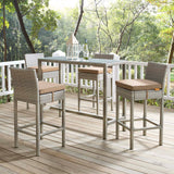 Conduit Bar Stool Outdoor Patio Wicker Rattan Set of 4