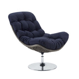 Brighton Wicker Rattan Outdoor Patio Swivel Lounge Chair