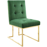 Privy Gold Stainless Steel Performance Velvet Dining Chair