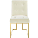 Privy Gold Stainless Steel Performance Velvet Dining Chair