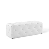 Amour 48" Tufted Button Entryway Faux Leather Bench