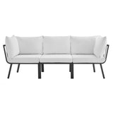 Riverside 3 Piece Outdoor Patio Aluminum Sectional Sofa Set