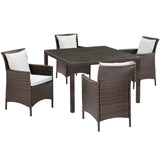 Conduit 5 Piece Outdoor Patio Wicker Rattan Set