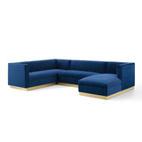 Sanguine 3 Piece Performance Velvet Sectional Sofa Set