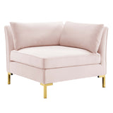 Ardent Performance Velvet Sectional Sofa Corner Chair