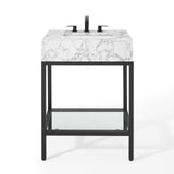 Kingsley 26" Black Stainless Steel Bathroom Vanity