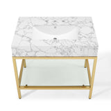 [Used-Like New] Kingsley 36" Gold Stainless Steel Bathroom Vanity