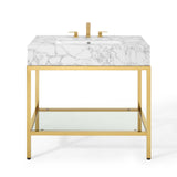 [Used-Like New] Kingsley 36" Gold Stainless Steel Bathroom Vanity