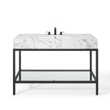 Kingsley 50" Black Stainless Steel Bathroom Vanity