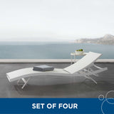 Glimpse Outdoor Patio Mesh Chaise Lounge Set of 4