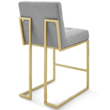 Privy Gold Stainless Steel Upholstered Fabric Counter Stool Set of 2