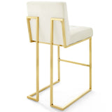 Privy Gold Stainless Steel Performance Velvet Bar Stool Set of 2