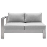 Shore Sunbrella� Fabric Outdoor Patio Aluminum 5 Piece Sectional Sofa Set