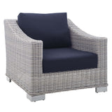 Conway Sunbrella� Outdoor Patio Wicker Rattan 2-Piece Armchair and Ottoman Set