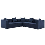 Saybrook Outdoor Patio Upholstered 5-Piece Sectional Sofa