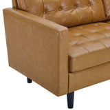 Exalt Tufted Vegan Leather Sofa