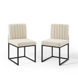 Carriage Dining Chair Upholstered Fabric Set of 2