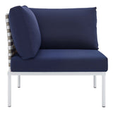 Harmony Sunbrella� Basket Weave Outdoor Patio Aluminum Corner Chair
