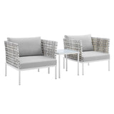 Harmony 3-Piece Sunbrella� Basket Weave Outdoor Patio Aluminum Seating Set