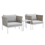 Harmony 3-Piece Sunbrella� Basket Weave Outdoor Patio Aluminum Seating Set