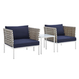 Harmony 3-Piece Sunbrella� Basket Weave Outdoor Patio Aluminum Seating Set