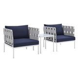 Harmony 3-Piece Sunbrella� Outdoor Patio Aluminum Seating Set