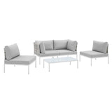 Harmony 4-Piece Sunbrella� Basket Weave Outdoor Patio Aluminum Seating Set