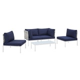Harmony 4-Piece Sunbrella� Basket Weave Outdoor Patio Aluminum Seating Set