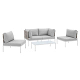 Harmony 4-Piece Sunbrella� Basket Weave Outdoor Patio Aluminum Seating Set