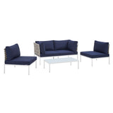 Harmony 4-Piece Sunbrella� Basket Weave Outdoor Patio Aluminum Seating Set