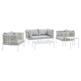 Harmony 5-Piece Sunbrella� Basket Weave Outdoor Patio Aluminum Seating Set