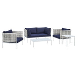Harmony 5-Piece Sunbrella� Basket Weave Outdoor Patio Aluminum Seating Set