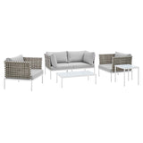 Harmony 5-Piece Sunbrella� Basket Weave Outdoor Patio Aluminum Seating Set