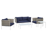 Harmony 5-Piece Sunbrella� Basket Weave Outdoor Patio Aluminum Seating Set