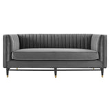 Devote Channel Tufted Performance Velvet Loveseat